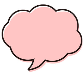 シンプルな吹き出し　イラスト素材　赤