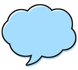シンプルな吹き出し　イラスト素材　青