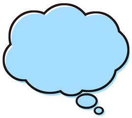 シンプルな吹き出し　気持ち　イラスト素材　青