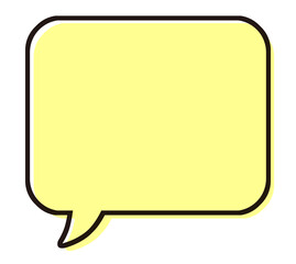 シンプルな吹き出し　イラスト素材　黄色