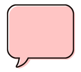 シンプルな吹き出し　イラスト素材　赤