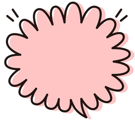 シンプルな吹き出し　嬉しい　イラスト素材　赤