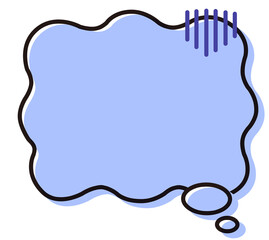 シンプルな吹き出し　落ち込む　イラスト素材　紫