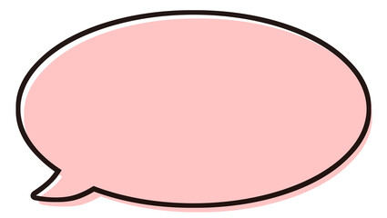 Fototapeta premium シンプルな横長の吹き出し イラスト素材 赤