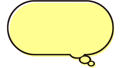 シンプルな横長の吹き出し　気持ち　イラスト素材　黄