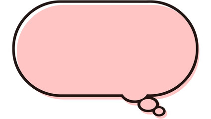 シンプルな横長の吹き出し　気持ち　イラスト素材　赤