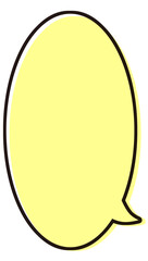 シンプルな縦長の吹き出し　イラスト素材　黄色