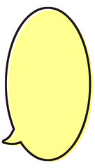 シンプルな縦長の吹き出し　イラスト素材　黄色