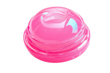 Bright pink container glistens under soft light, showcasing its modern design and playful allure isolated on transparent background