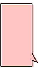 シンプルな縦長の吹き出し　イラスト素材　赤