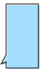 シンプルな縦長の吹き出し　イラスト素材　青