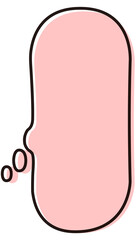 シンプルな縦長の吹き出し　気持ち　イラスト素材　赤