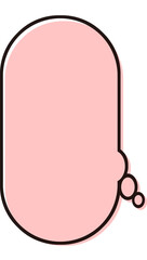 シンプルな縦長の吹き出し　気持ち　イラスト素材　赤