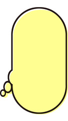 シンプルな縦長の吹き出し　気持ち　イラスト素材　黄色