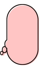 シンプルな縦長の吹き出し　気持ち　イラスト素材　赤