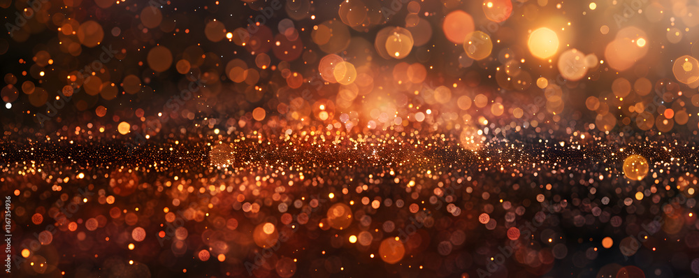 Aufkleber shimmering glitter bokeh background in warm tones