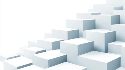 Fototapeta premium Abstract geometric pattern of stacked white cubes
