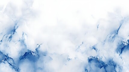 An abstract minimalist image showcasing a delicate marble like pattern in soft muted shades of blue and white creating a serene and calming aesthetic