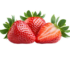 plusieurs fraises isolées sur un fond blanc