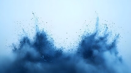 Dramatic burst of vibrant blue indigo powder creating an ethereal abstract cloud of energy and movement