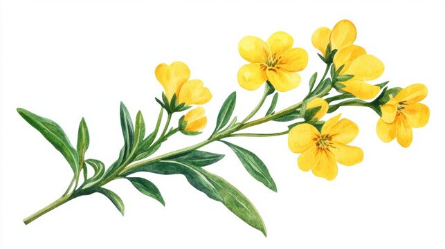 Yellow wallflower cluster in 68  floral illustrations