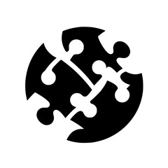Symbolic Black & White Puzzle Globe Representing Interconnectedness and Problem Solving in a Digital Age.