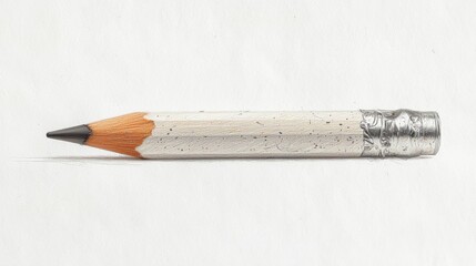 Obraz premium Pencil resting on a smooth surface with fine detailing showcasing its sharpened tip and ornate ferrule