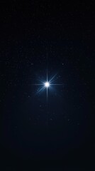 Celestial Radiance, A Luminous Star Shining in the Deep Dark Void