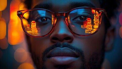 Focused Man at Desk Amidst Paper Stacks - Embodying Busy Work Life, Little Personal Time, and Self-Care Neglect, Worried While Reading, Face in Emphasis, High-Quality Photograph
