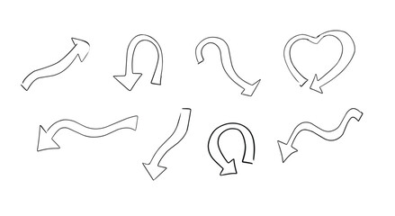 set of arrow outline direction