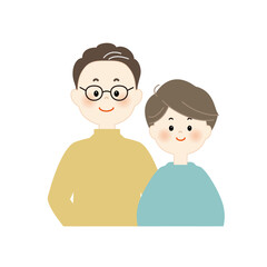 Obraz premium 夫婦のイラスト 上半身