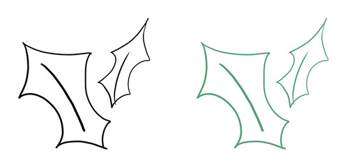 This is a hand-drawn illustration of a leaf.