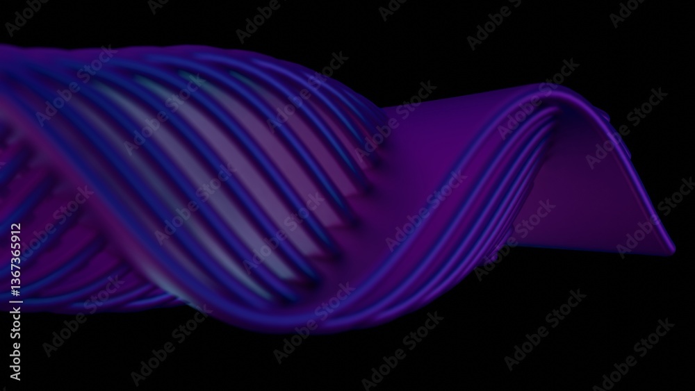 Poster A neon purple swirl with fluid lines on a dark background, creating a modern, dynamic, and futuristic abstract design with a minimalistic aesthetic........