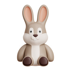 3D Illustration of a Cartoon Rabbit