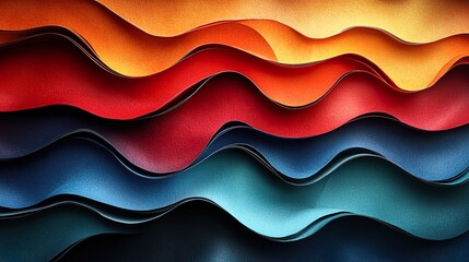 Abstract Background with Colorful Wavy Shapes - 3D Rendering Illustration, High-Resolution Photography