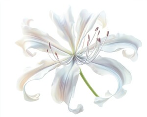 Naklejka premium 68 white nerine illustrations on white background