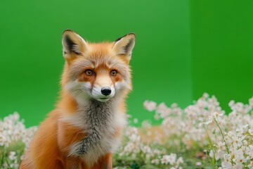 Obraz premium A beautiful orange fox looking at something in the distance