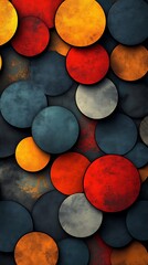 Colorful Overlapping Circles on a Textured Background