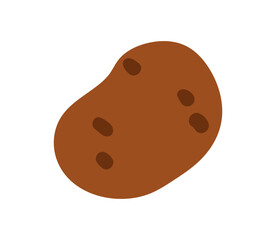 Potato vegetable, whole tuber with peel. Raw fresh farm crop icon. Organic natural starch food. Healthy vegetarian eating, ingredient. Flat graphic vector illustration isolated on white background