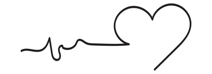 Black and white heart clipart, hand drawn doodle heart continuous one line drawing, love sign, symbol, heart shape, line art, outline, vector background, border, valentines day, wedding, heart month 