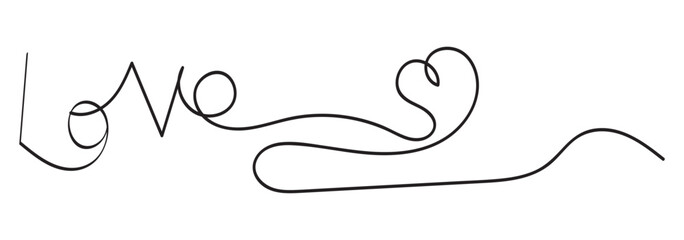 Heart line scribble style decoration element vector illustration. Hand drawn linear love heart design . 