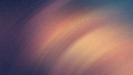 Abstract grainy texture with blurred gradient of purple blue and orange colors in a soft light effect