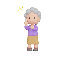 3DCG｜スマホで通話をするお婆ちゃん