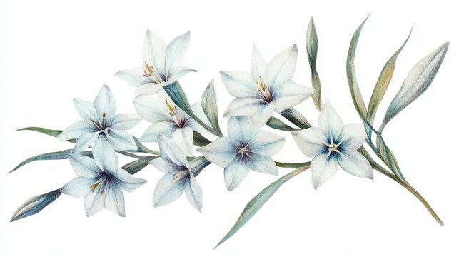  68 white ixia flower  images on white background
