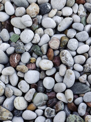 close up of pebble stones on a rocky beach