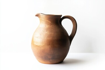 Artisan-crafted clay jug with a rustic finish highlighting traditional pottery techniques isolated on transparent background