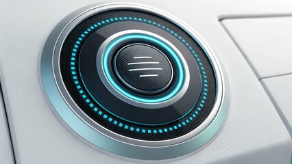 Artificial intelligence neural network virtual assistant concept. Futuristic control panel with glowing circular interface design.