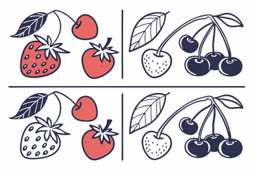 vector set of fruits