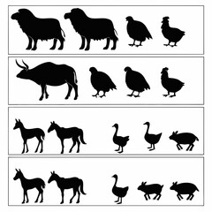 set of animals silhouettes