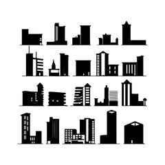 Fototapeta premium Silhouette of Residential Towers, Condo Set